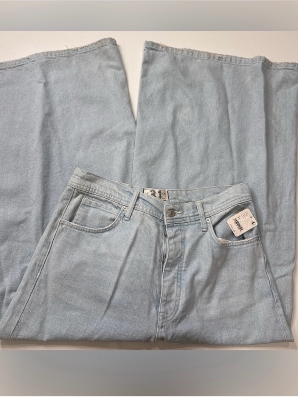 Free People Light Wash Wide Leg Denim Jeans